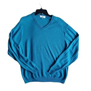 Teal Turnbury extra fine merino wool sweater sz XL